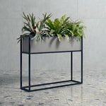 Raised Planter Trough Brushed Aluminum Elevated Iron Stand Rust-Resistant