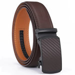 Ratchet Belt Genuine Leather Adjustable Fit Quick-Release Buckle