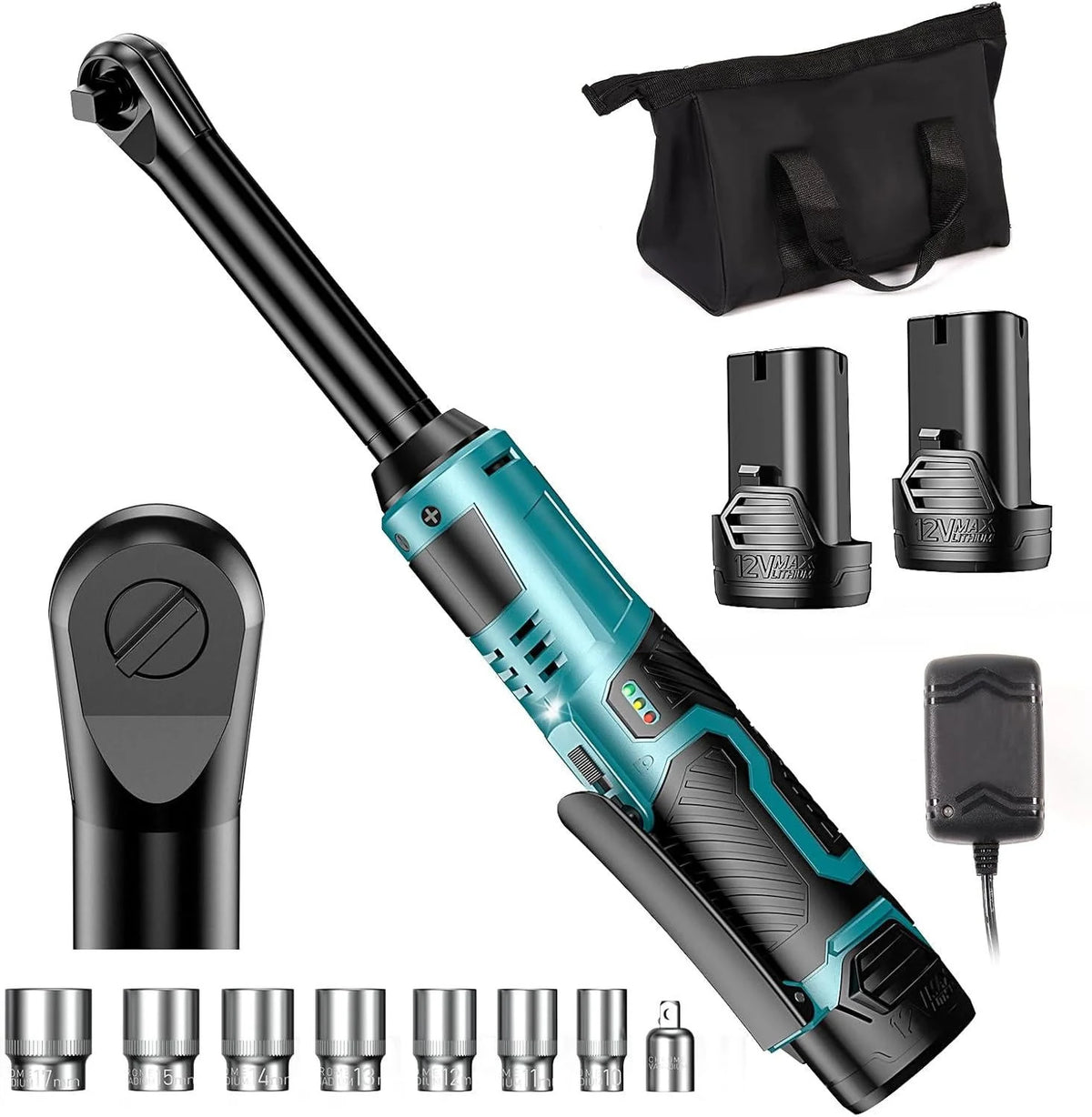 Ratchet Wrench Cordless Dual Mode 6-Inch Extended Neck