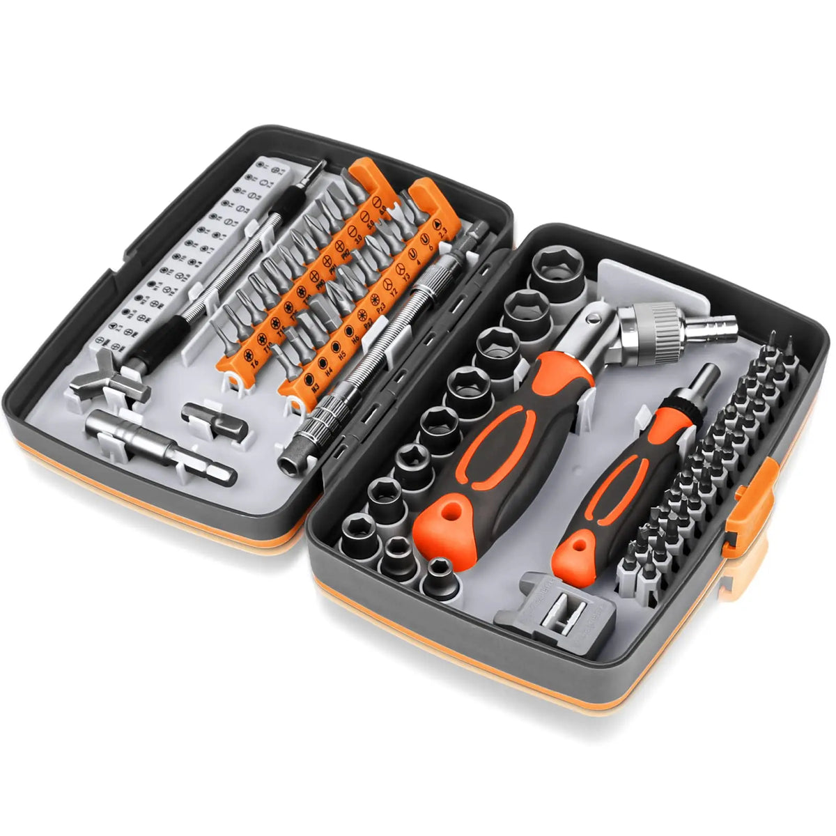 Ratcheting Screwdriver Set 68-In-1 Compact Case