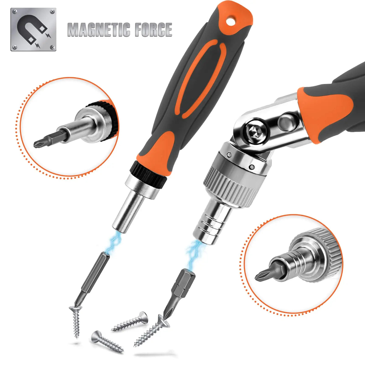 Ratcheting Screwdriver Set 68-In-1 Compact Case