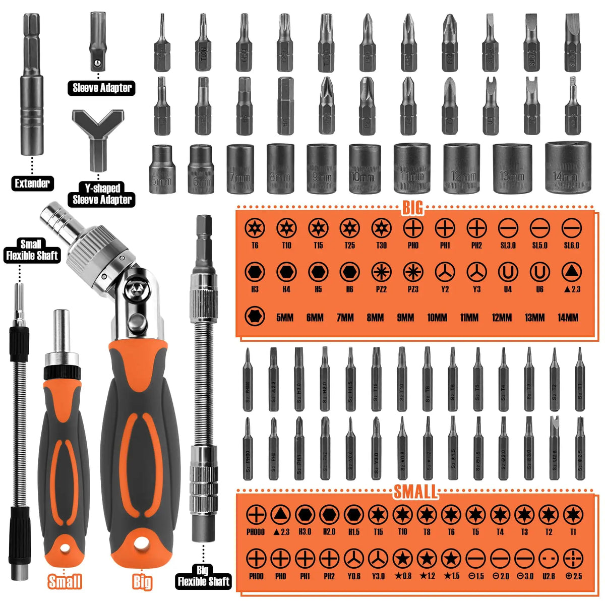 Ratcheting Screwdriver Set 68-In-1 Compact Case
