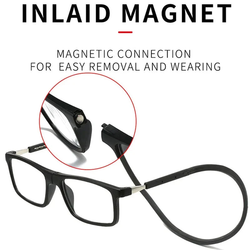 Reading Glasses Blue-Light Filtering Magnetic Neck-Hanging Design Lightweight Frame