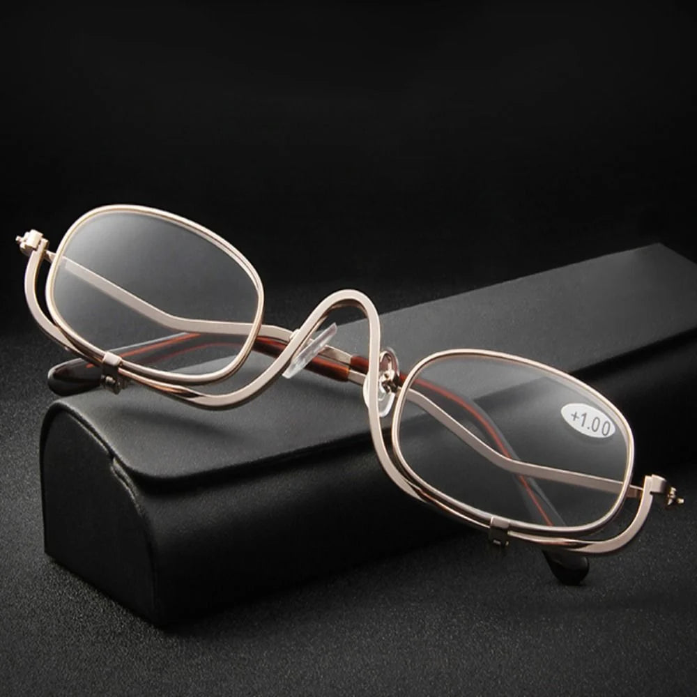 Reading Glasses Flip-Down Magnifying Design for Makeup Application