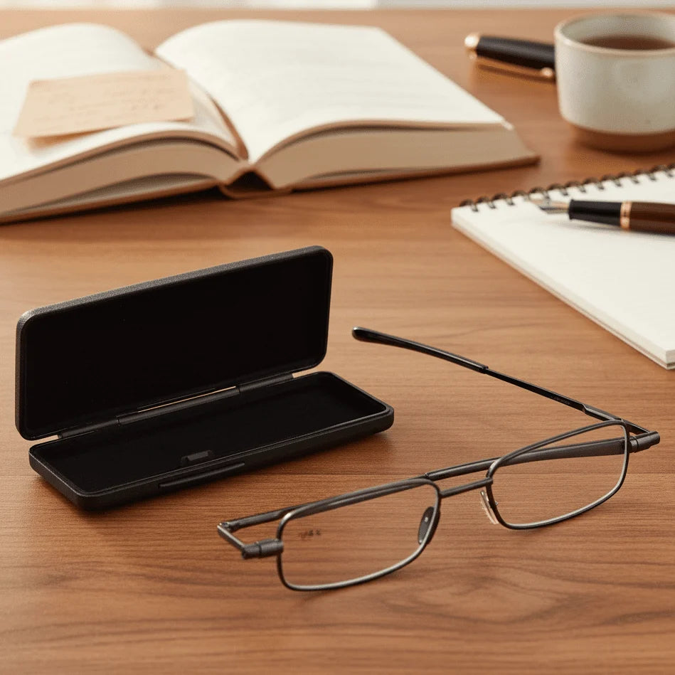 Reading Glasses Foldable Frame 90-Degree Spring Hinge