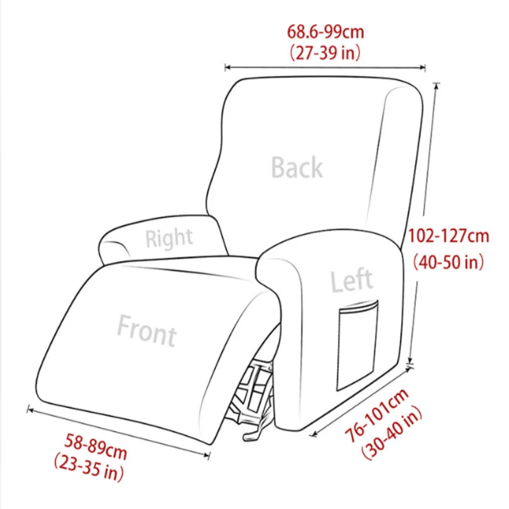 Recliner Cover Padded Non-Slip With Cup Holders