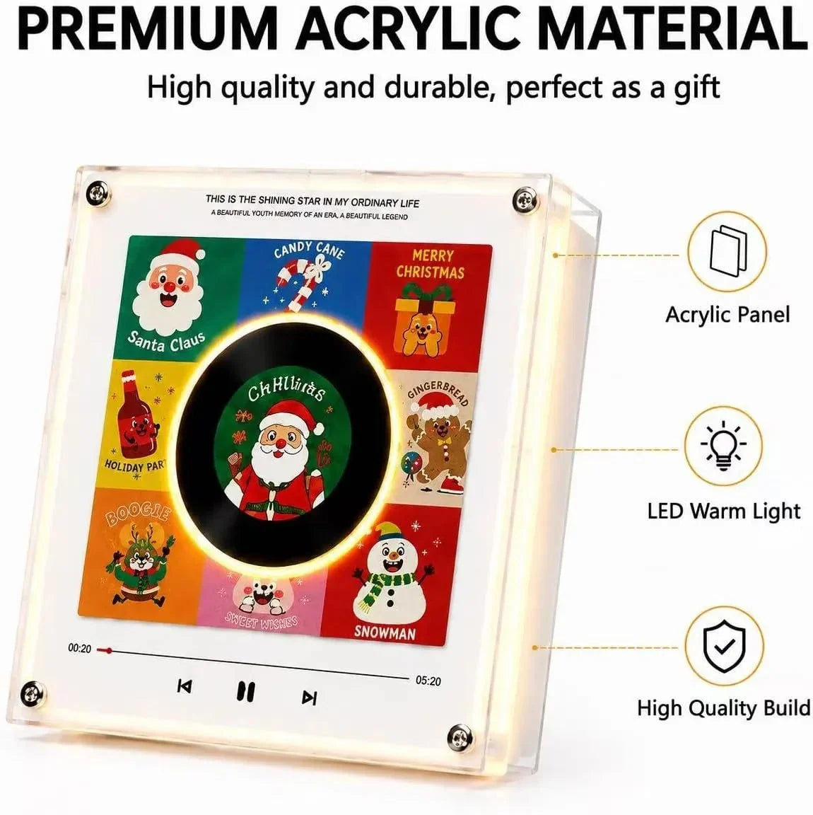 Record Night Light Rotating Disc NFC Activated