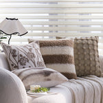 Rectangular Cushion Cover Teddy Fleece Sherpa Stripes Concealed Zipper
