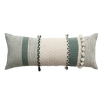 Rectangular Lumbar Pillow Woven Jacquard Hand-Braided Bands & Tassels
