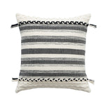 Rectangular Lumbar Pillow Woven Jacquard Hand-Braided Bands & Tassels