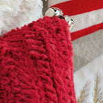 Rectangular Throw Pillow Plush Textured Knit & Concealed Zipper