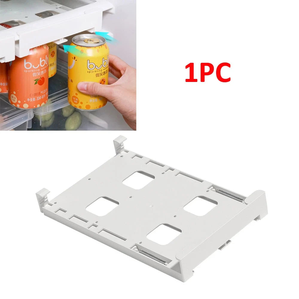 Refrigerator Can Organizer Adjustable Clear Hanging Rack