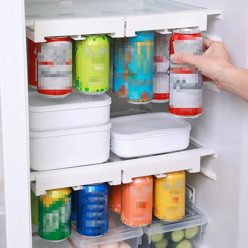 Refrigerator Can Organizer Adjustable Clear Hanging Rack