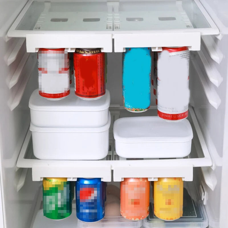 Refrigerator Can Organizer Adjustable Clear Hanging Rack