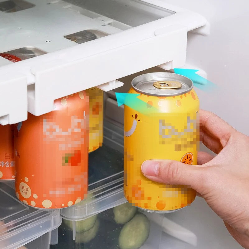Refrigerator Can Organizer Adjustable Clear Hanging Rack