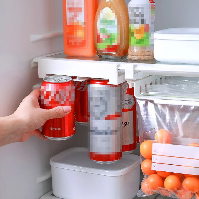 Refrigerator Can Organizer Adjustable Clear Hanging Rack