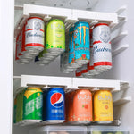 Refrigerator Can Rack Adjustable Space-Saving Holds 8 Cans