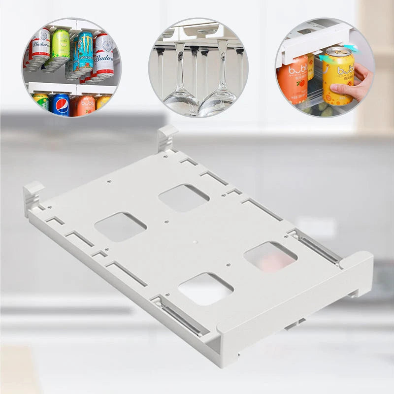 Refrigerator Can Storage Rack Adjustable Hanging 8-Can Capacity