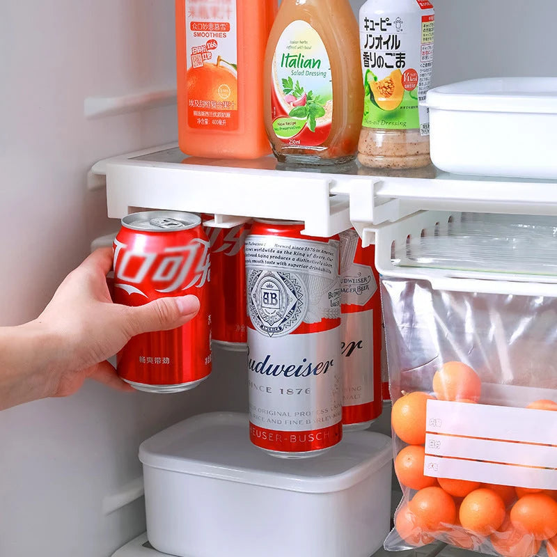 Refrigerator Can Storage Rack Adjustable Hanging 8-Can Capacity