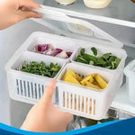 Refrigerator Storage Box BPA-Free 4-Section Removable Inserts