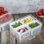 Refrigerator Storage Box BPA-Free 4-Section Removable Inserts