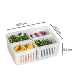 Refrigerator Storage Box BPA-Free 4-Section Removable Inserts