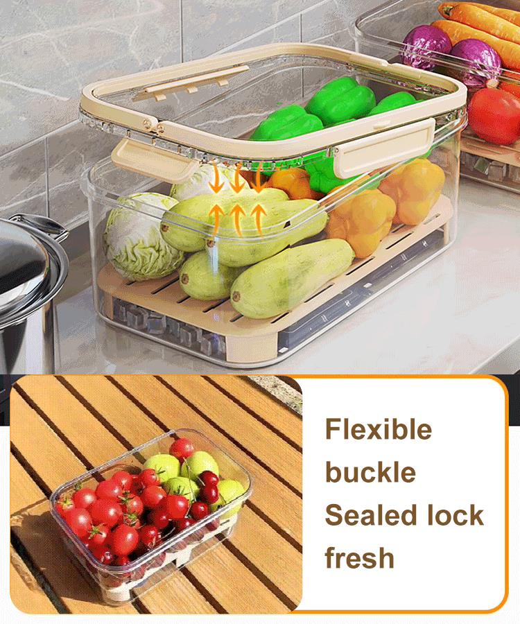 Refrigerator Storage Box Portable Fresh-Keeping Design