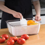 Refrigerator Storage Container Adjustable Dividers Wash & Drain BPA-Free