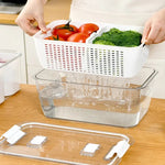 Refrigerator Storage Container Adjustable Dividers Wash & Drain BPA-Free
