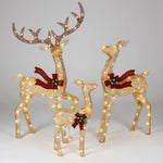 Reindeer Decoration Set of 3 Warm White LED Lights