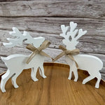 Reindeer Figurines Handcrafted Textured Mantel & Tabletop Decor