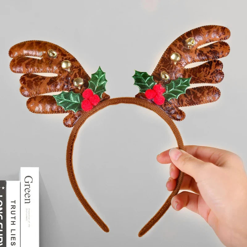 Reindeer Headband Soft Felt Adjustable Fit