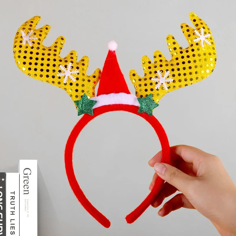 Reindeer Headband Soft Felt Adjustable Fit