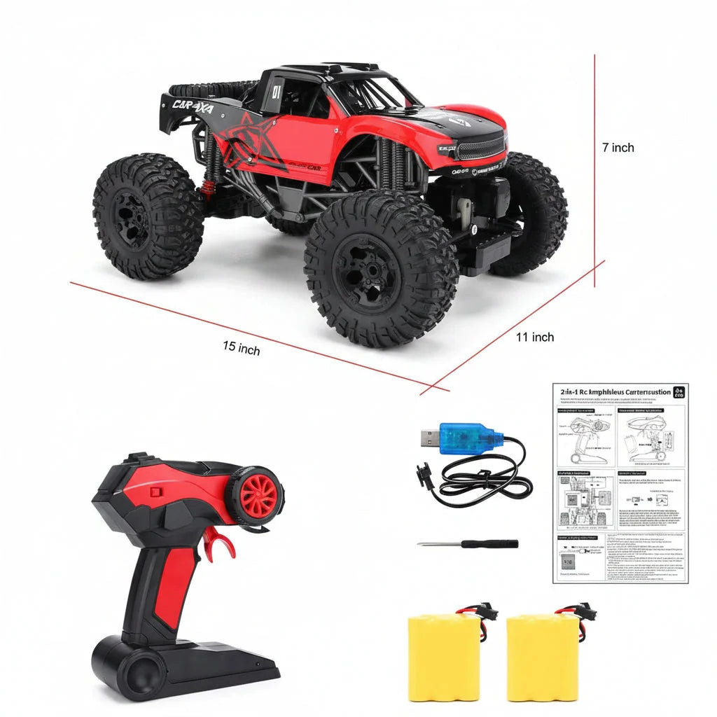 Remote Control Monster Truck Amphibious Waterproof Four-Wheel Drive