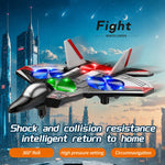 Remote-Controlled Fighter Jet 360° Stunts LED Lights Shock-Resistant