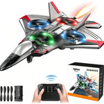 Remote-Controlled Fighter Jet 360° Stunts LED Lights Shock-Resistant