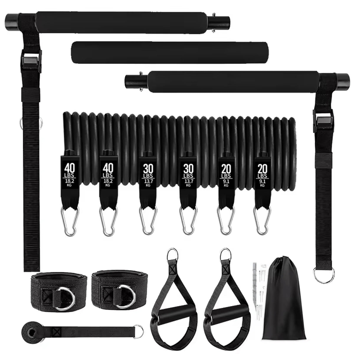 Resistance Bands Set Adjustable Up To 180 Lbs
