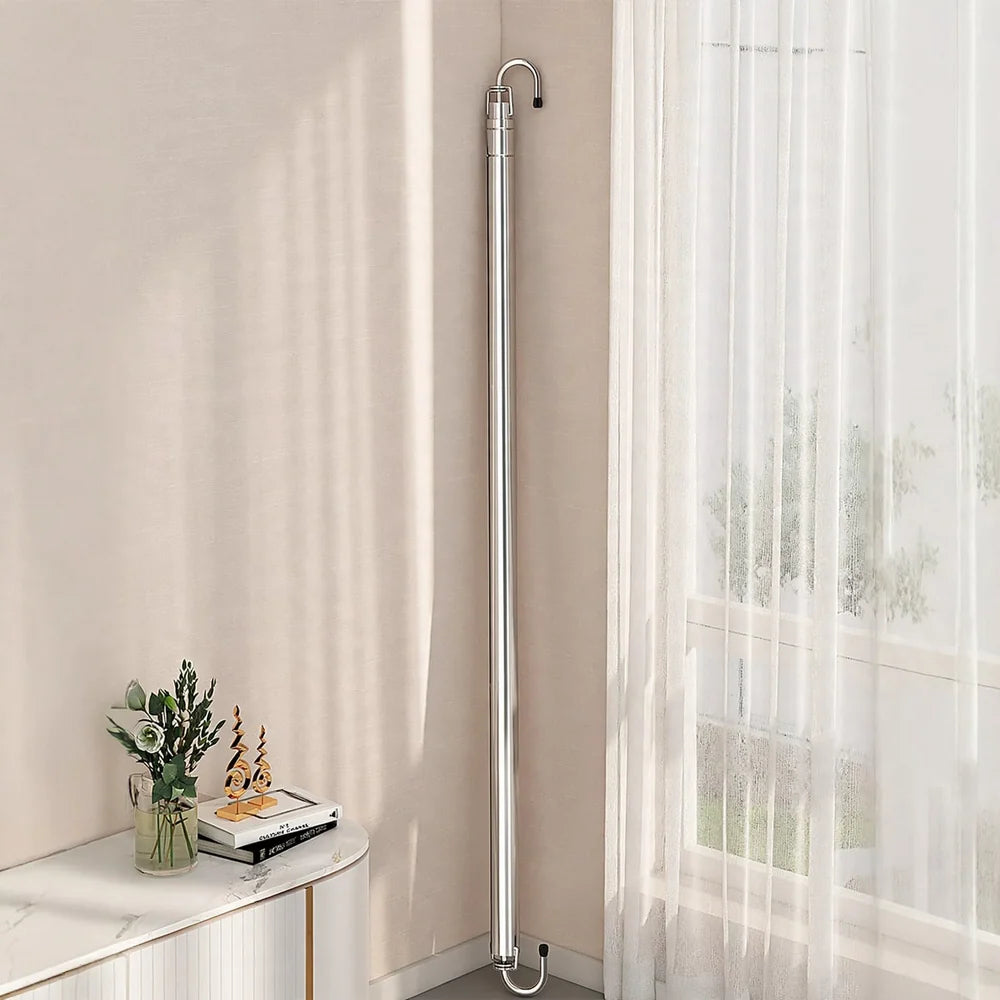 Retractable Clothesline Stainless Steel Space-Saving No-Drill Mounting