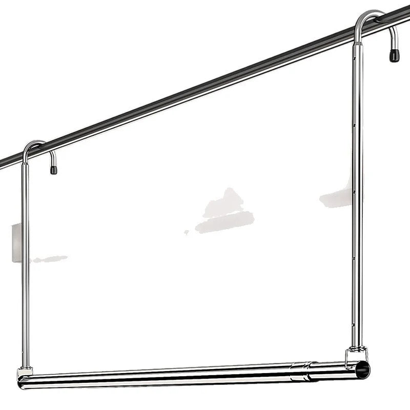 Retractable Clothesline Stainless Steel Space-Saving No-Drill Mounting