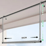 Retractable Clothesline Stainless Steel Space-Saving No-Drill Mounting