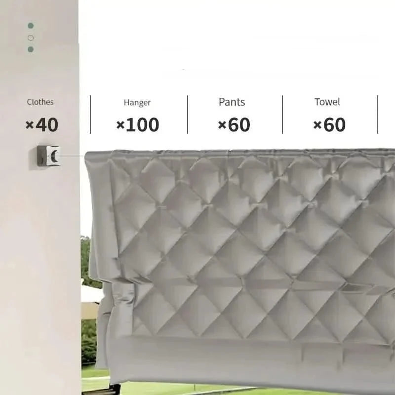 Retractable Clothesline Wall-Mounted Space-Saving 44.1 lb Capacity