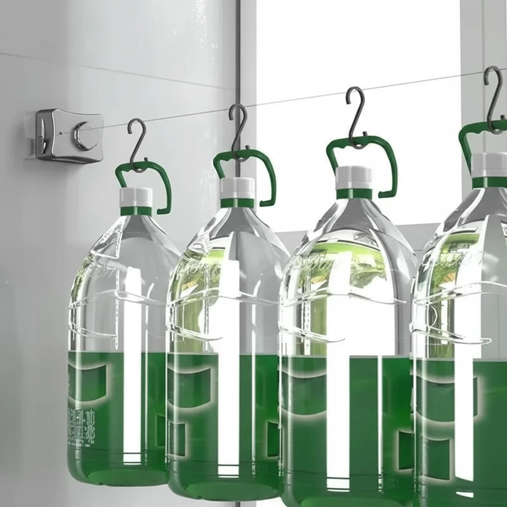 Retractable Clothesline Wall-Mounted Space-Saving 44.1 lb Capacity