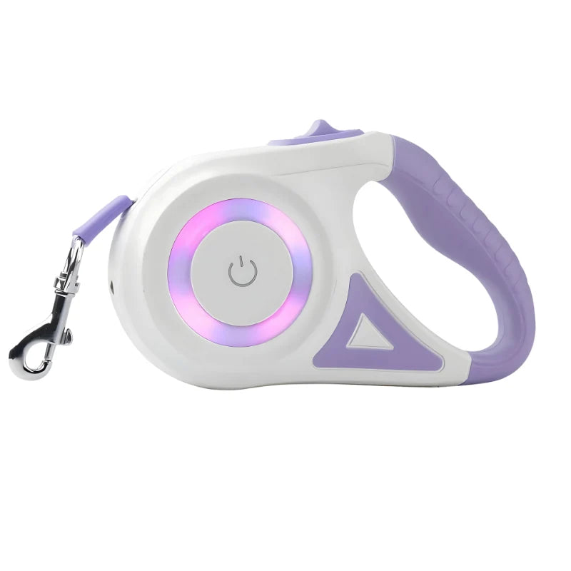 Retractable Dog Leash LED Light & Reflective Strip