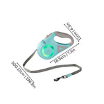 Retractable Dog Leash LED Light & Reflective Strip