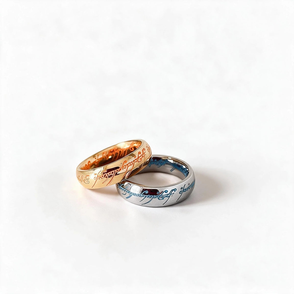 Ring Glow-In-The-Dark Engraved Runes Hypoallergenic