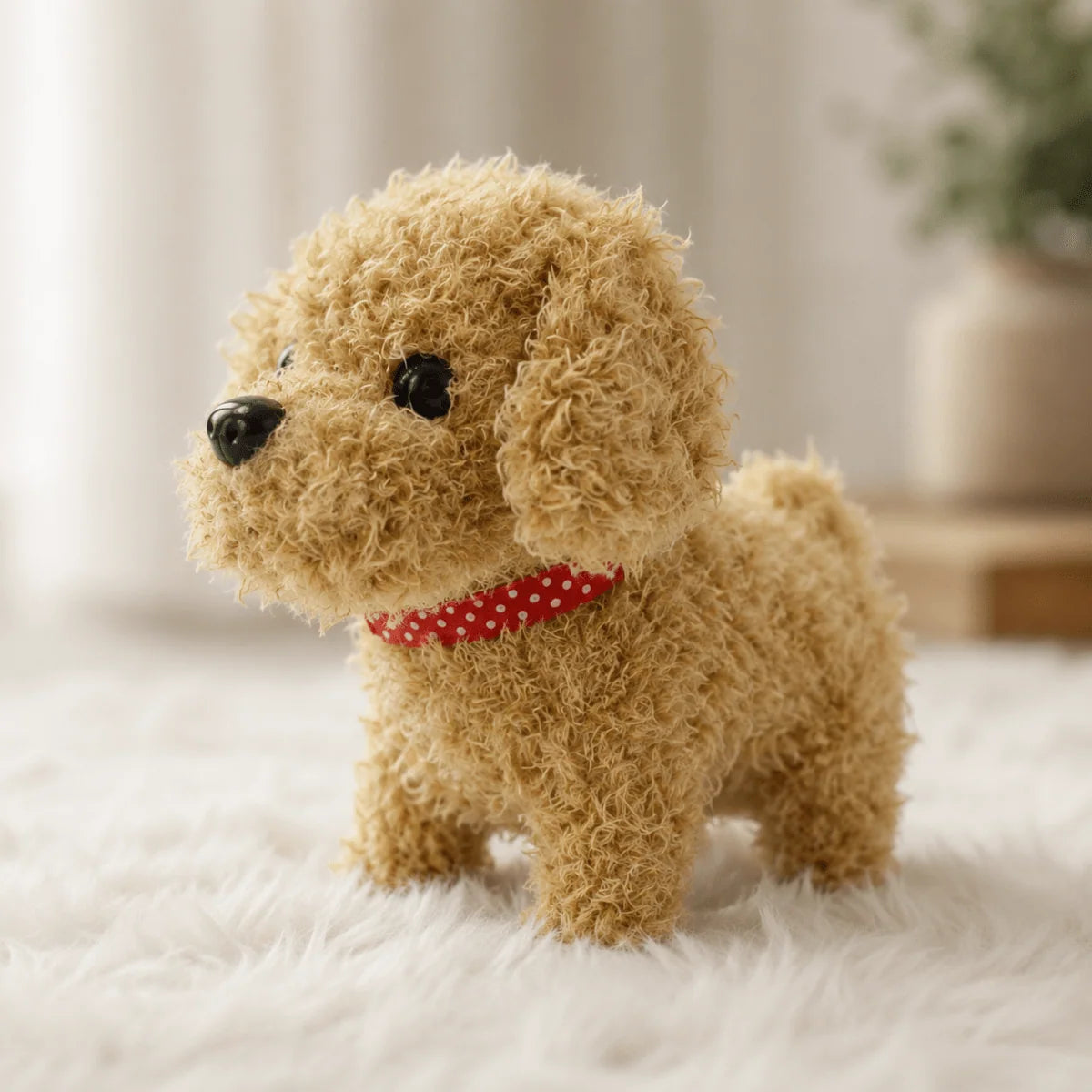 Robot Dog Toy Interactive Movement & Barking Sounds Plush Exterior