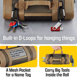 Roll-Up Tool Bag Waterproof Nylon & Rust-Proof Zippers