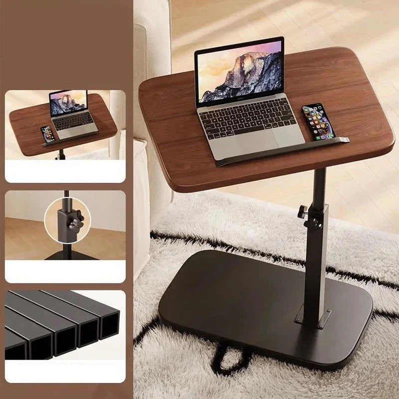 Rolling Laptop Desk Height Adjustable 360° Rotating Tabletop