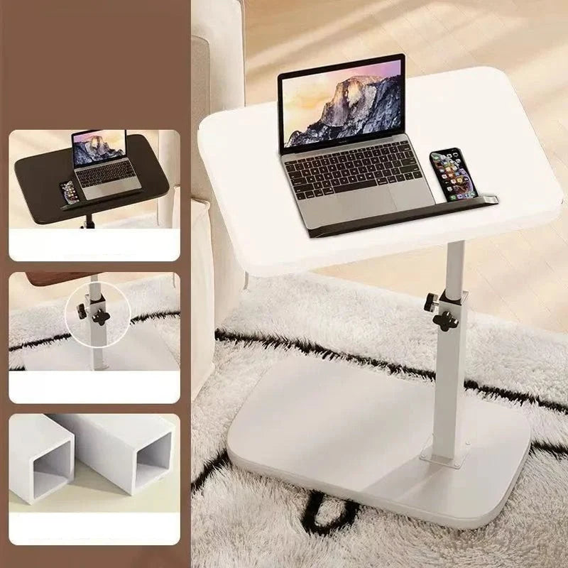 Rolling Laptop Desk Height Adjustable 360° Rotating Tabletop
