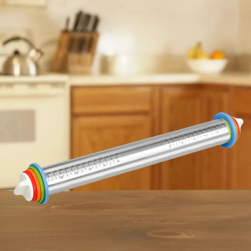 Rolling Pin Stainless Steel Non-Stick Adjustable Spacers